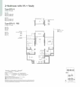 Narra Residences 2 Bedroom With HS + Study Type B7H-S