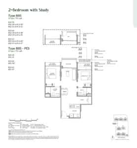 Narra Residences 2 Bedroom + Study Type B8S